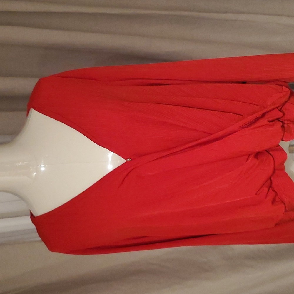 NWT Miss LiLi Red Long sleeves blouse size 3x